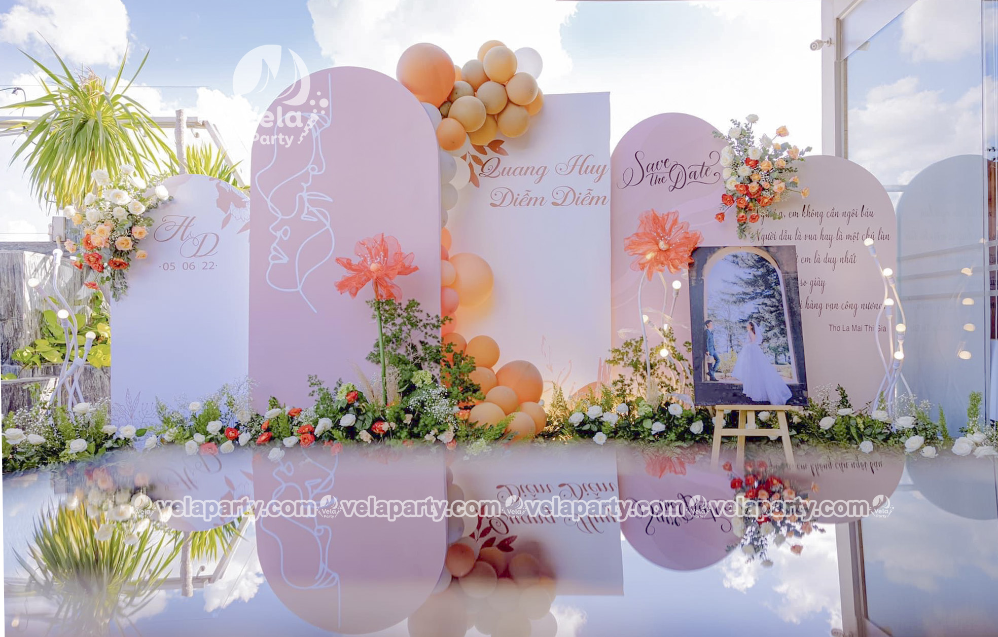 CHO THUÊ BACKDROP CƯỚI NHÀ HÀNG BR09 WEDDING EVENT MEDIA TP.HCM